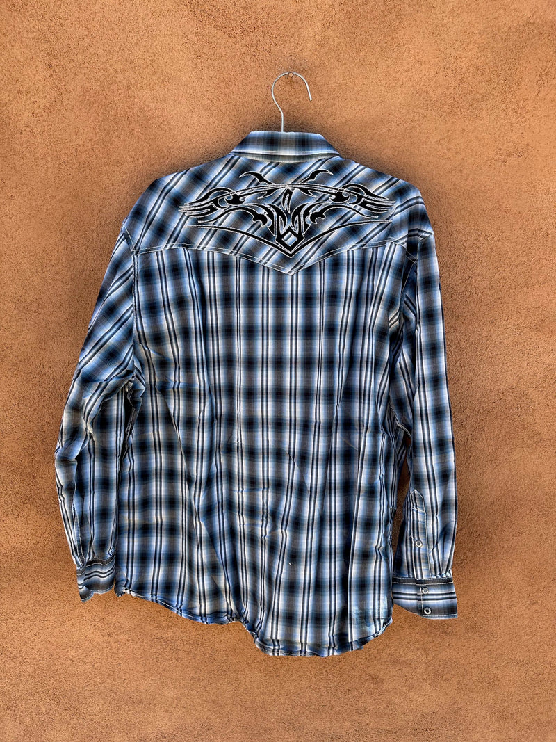 Blue Plaid Rafter C Western Shirt