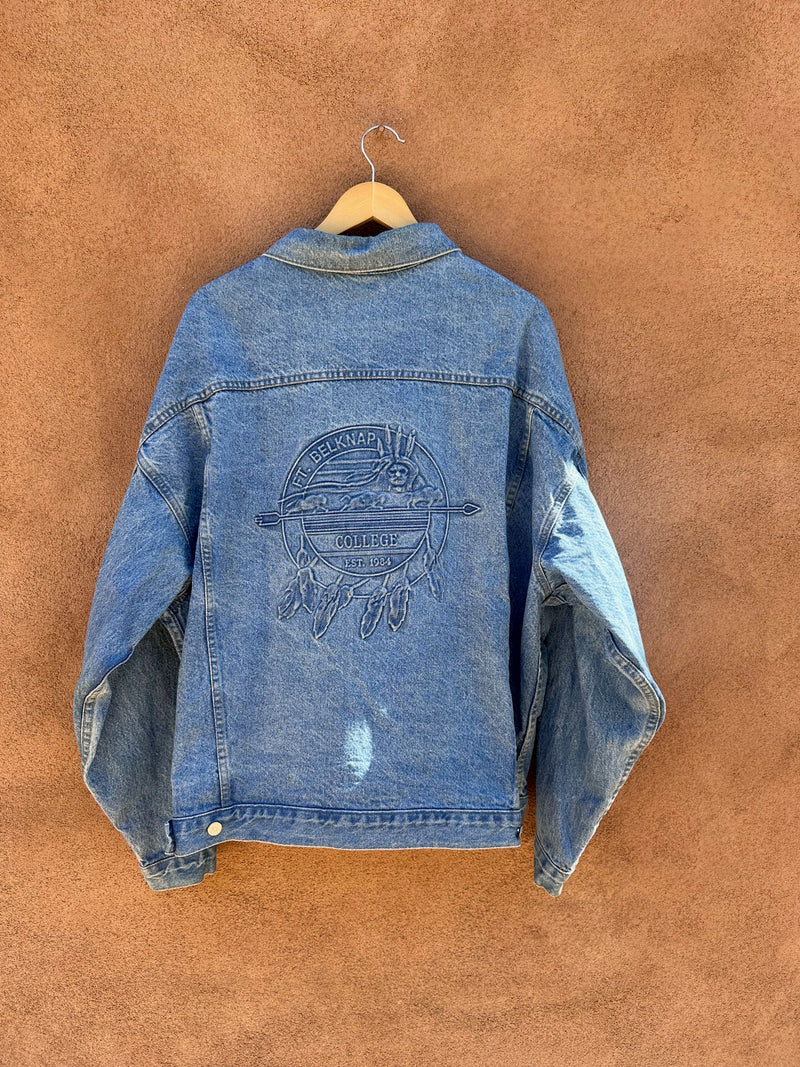 Embossed Ft. Belknap College Denim Jacket