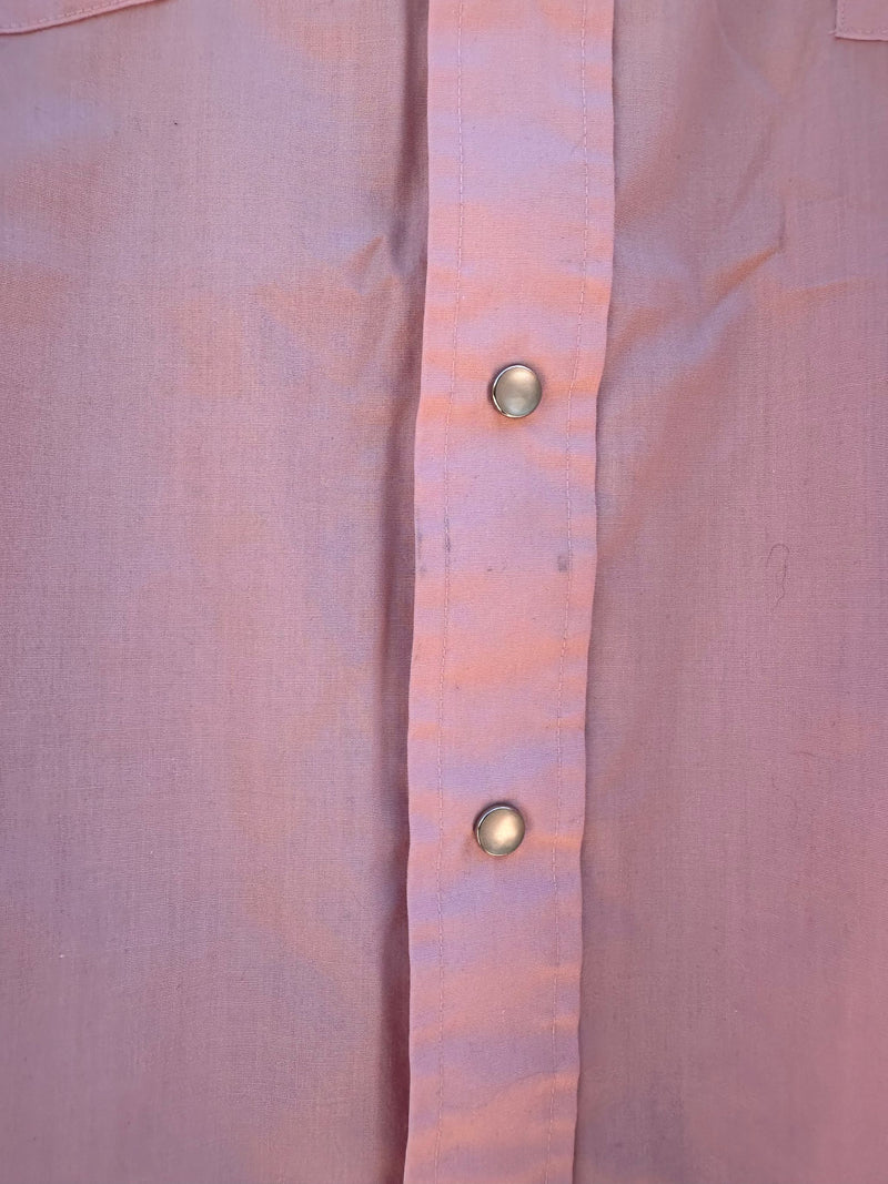 1970's Light Pink Karman Shirt with Floral Embroidery