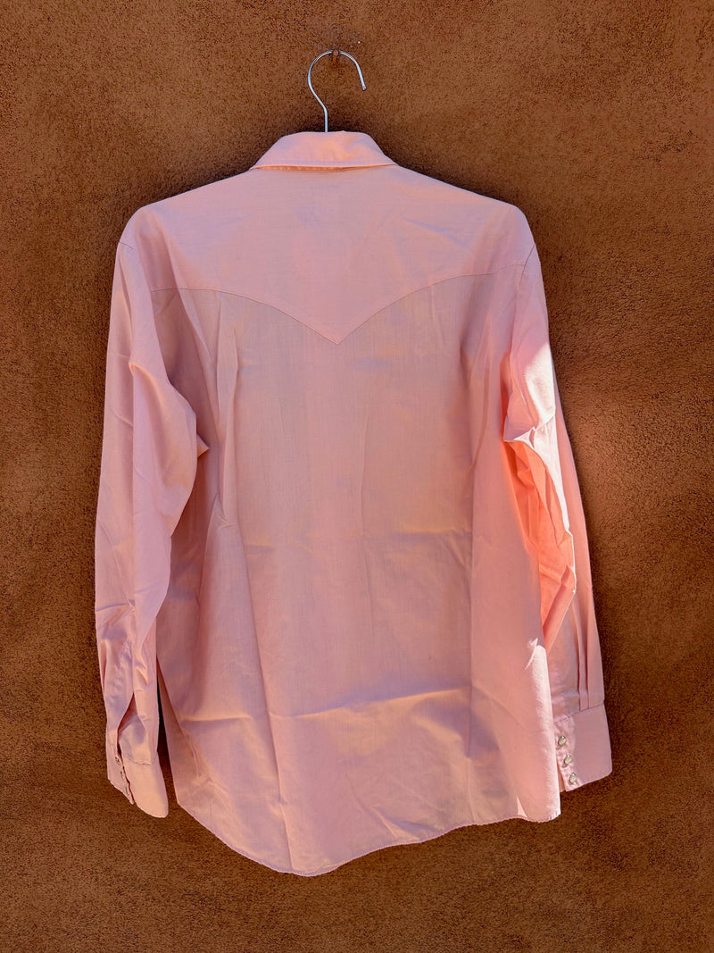 1970's Light Pink Karman Shirt with Floral Embroidery