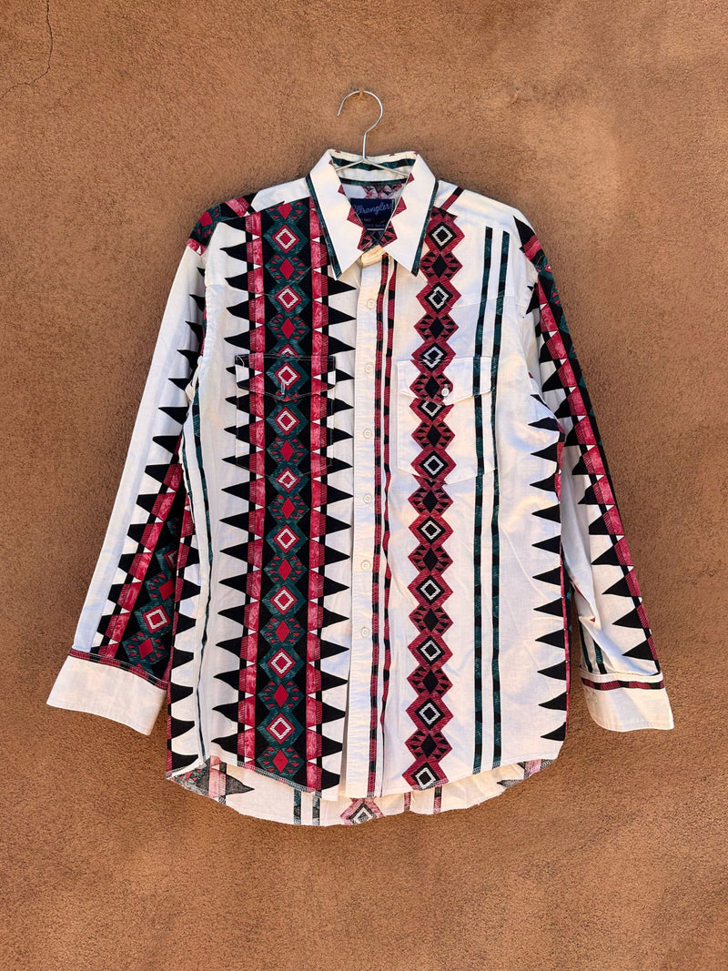 Cream with Southwest Geometric Stripe Patterns Wrangler Shirt - Brushpopper