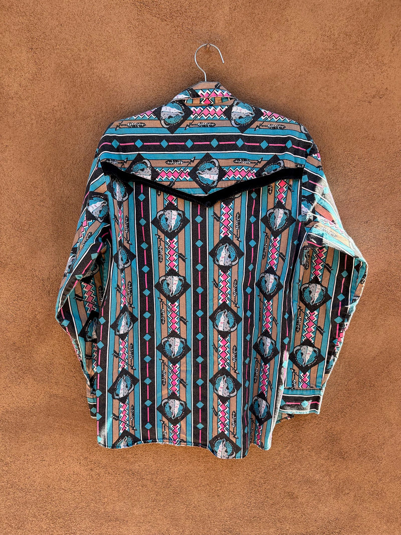 Bison Skull Southwest Style Rodeo Shirt by Dakota Sunset