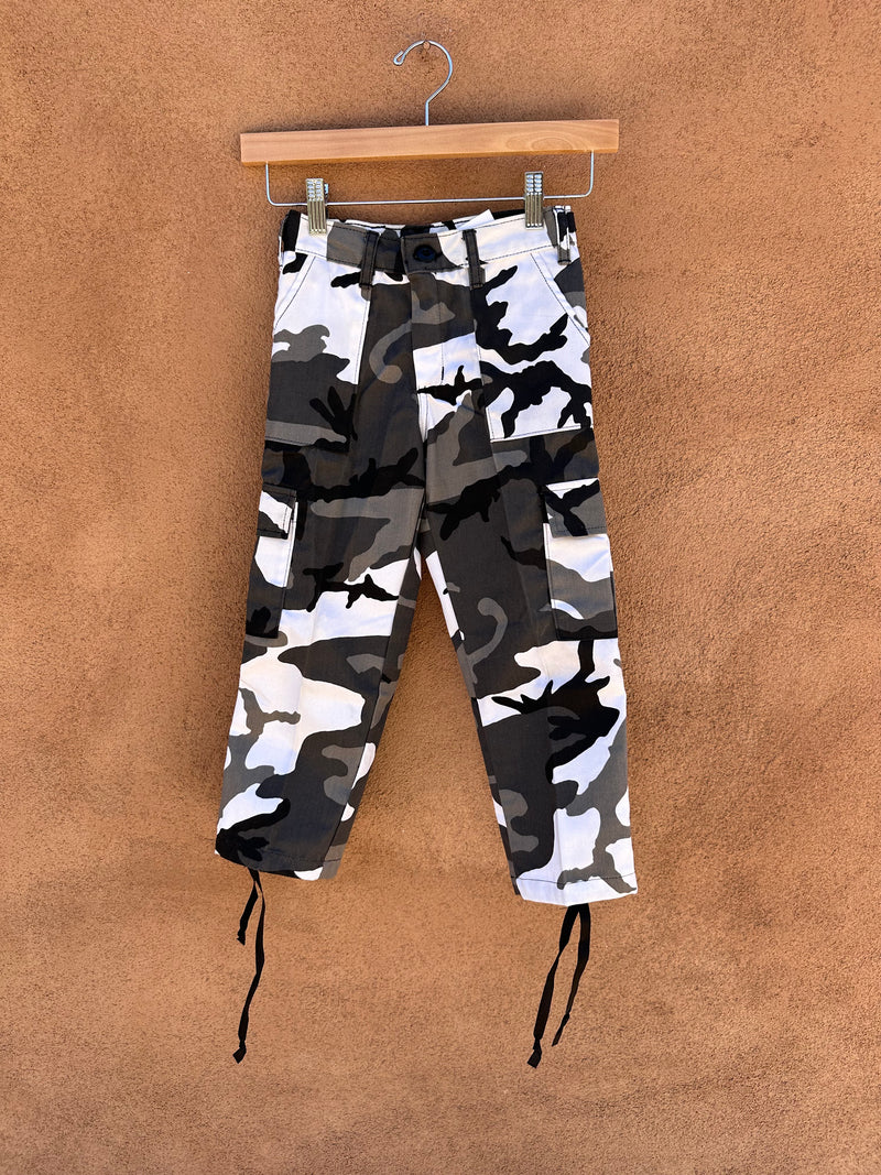 Black & White Kid's Camo Cargo Pants, 4