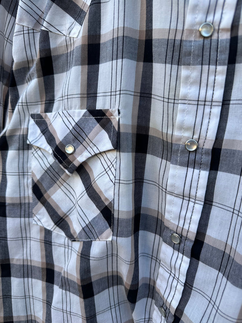 White, Black & Tan Plaid Ely Cattleman Shirt