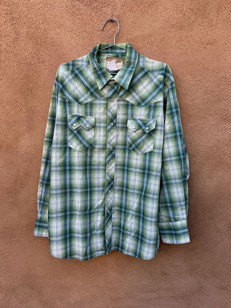 Green Wrangler Cowboy Shirt with Metallic Stitch