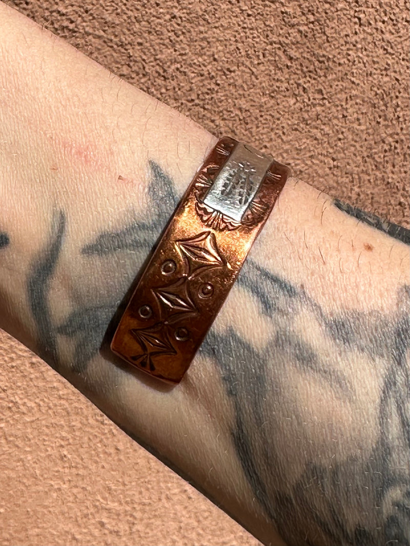 Chester Benally Sterling and Copper Cuff