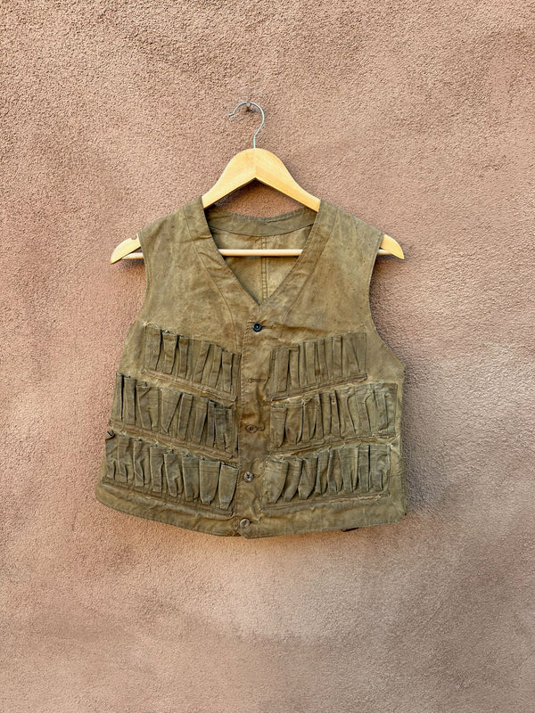 1940's Waxed Canvas Upland Shotgun Hunting Vest