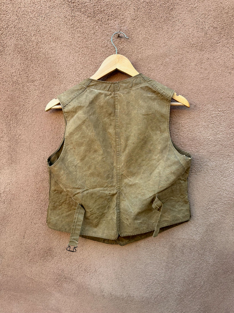 1940's Waxed Canvas Upland Shotgun Hunting Vest