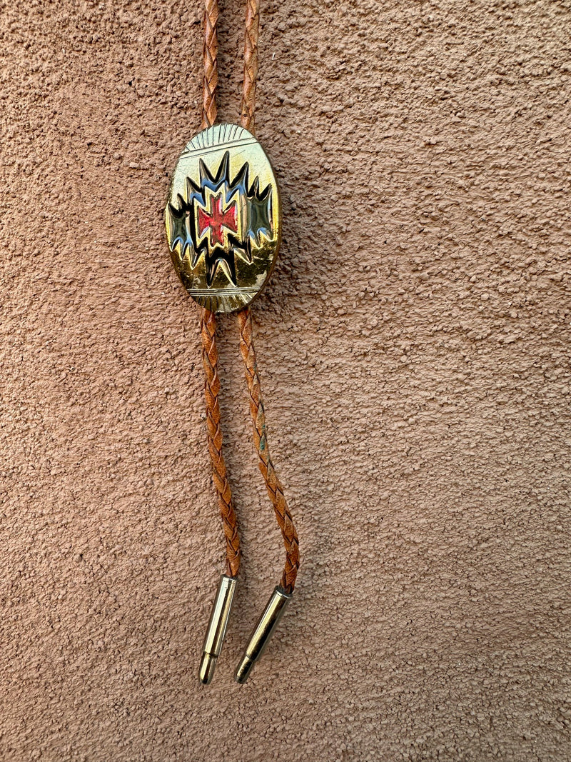 Gold (Color) Southwest Concho Bolo Tie