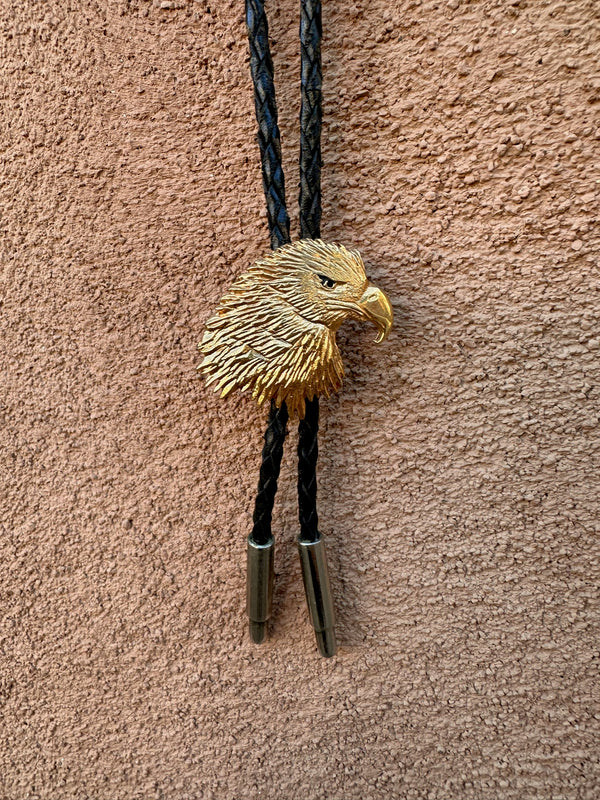 Golden Eagle Head Bolo Tie