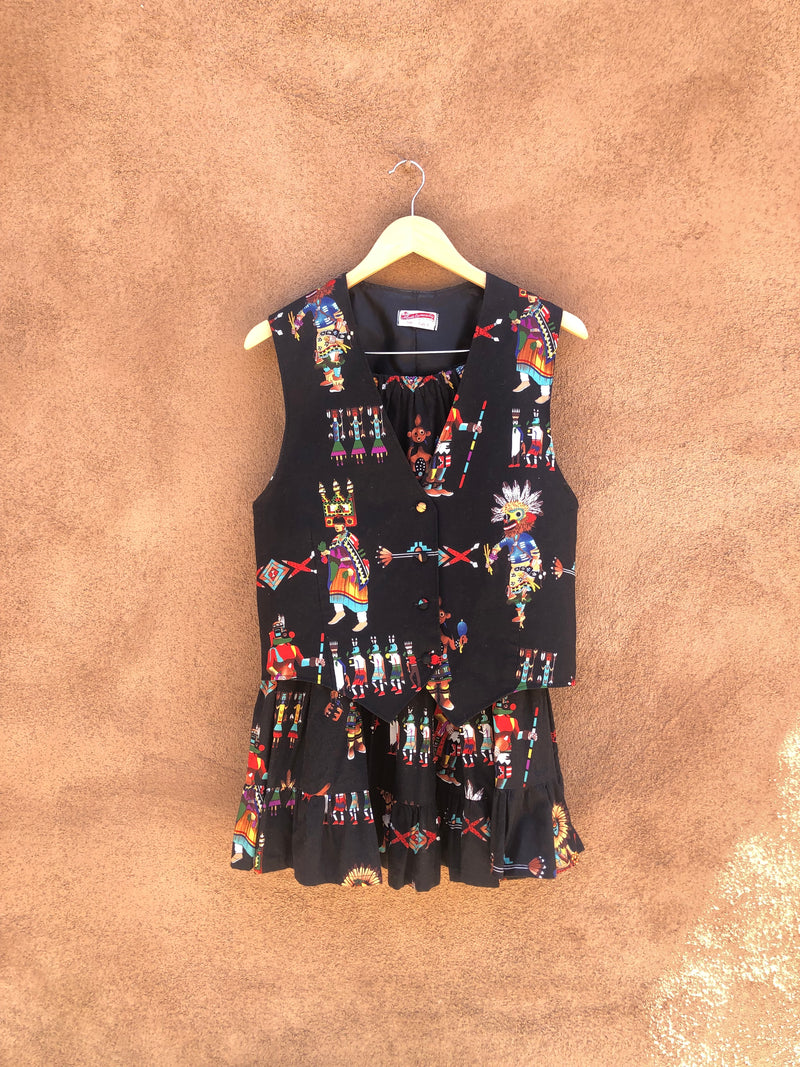 Kachina Print Vest with Skirt - Hand Made