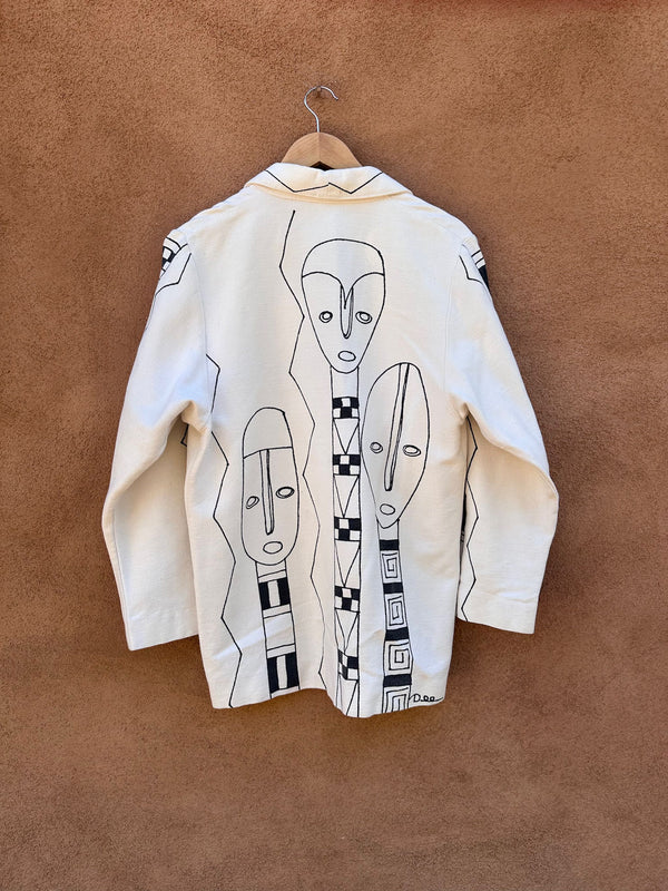 Wearable Folk Art Canvas Blazer