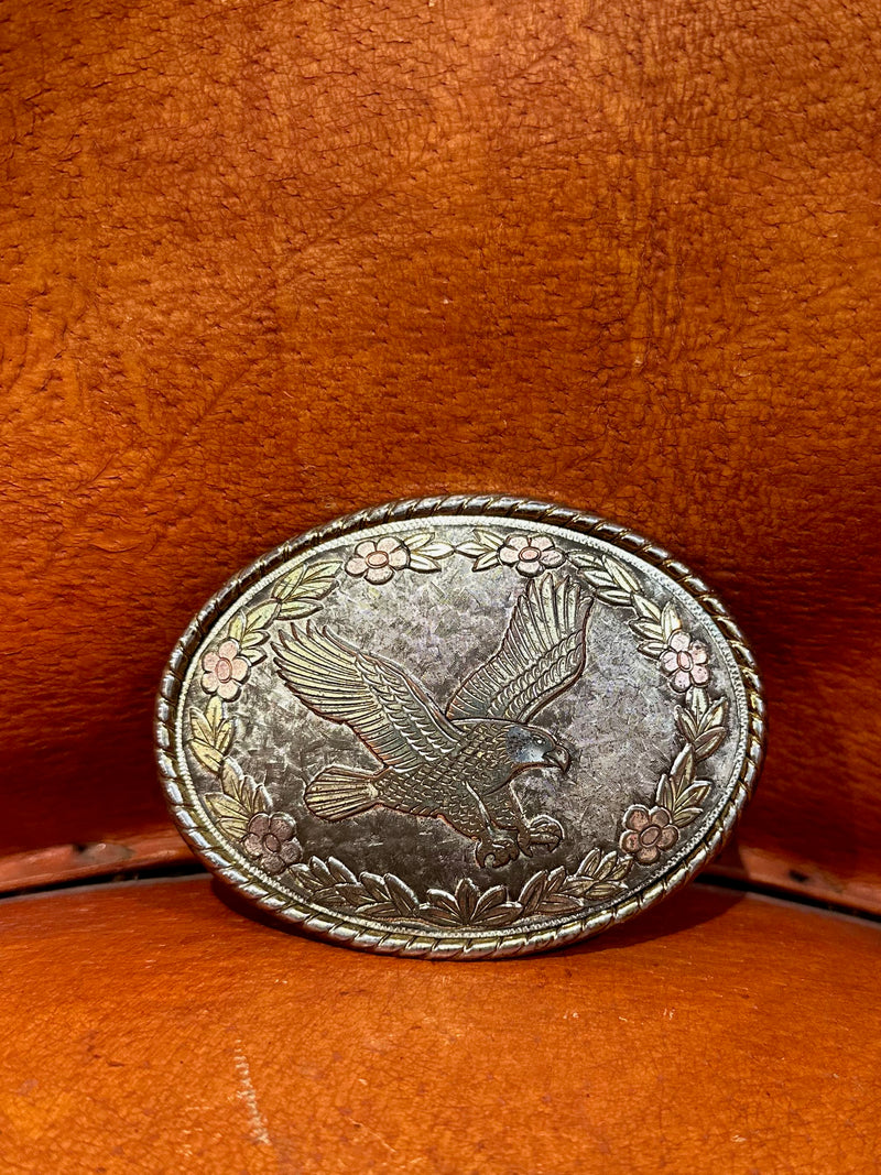 Rockmount Ranchwear Eagle & Copper Roses Belt Buckle