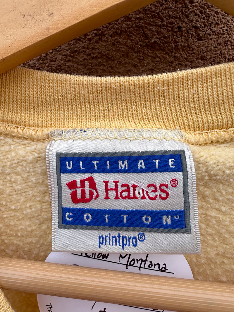 Yellow Montana Sweatshirt with Cowboy Embroidery
