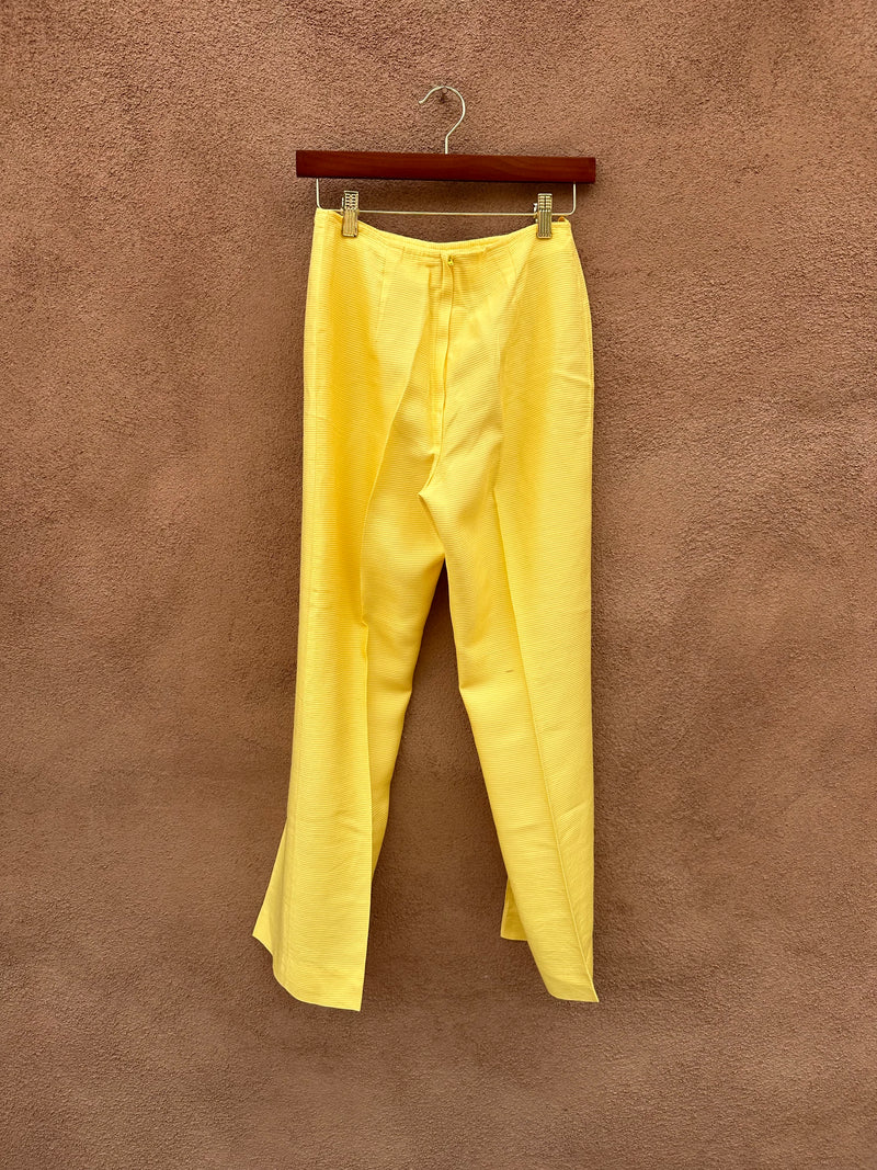 Belted Canary Yellow 1960's Mod Pantsuit