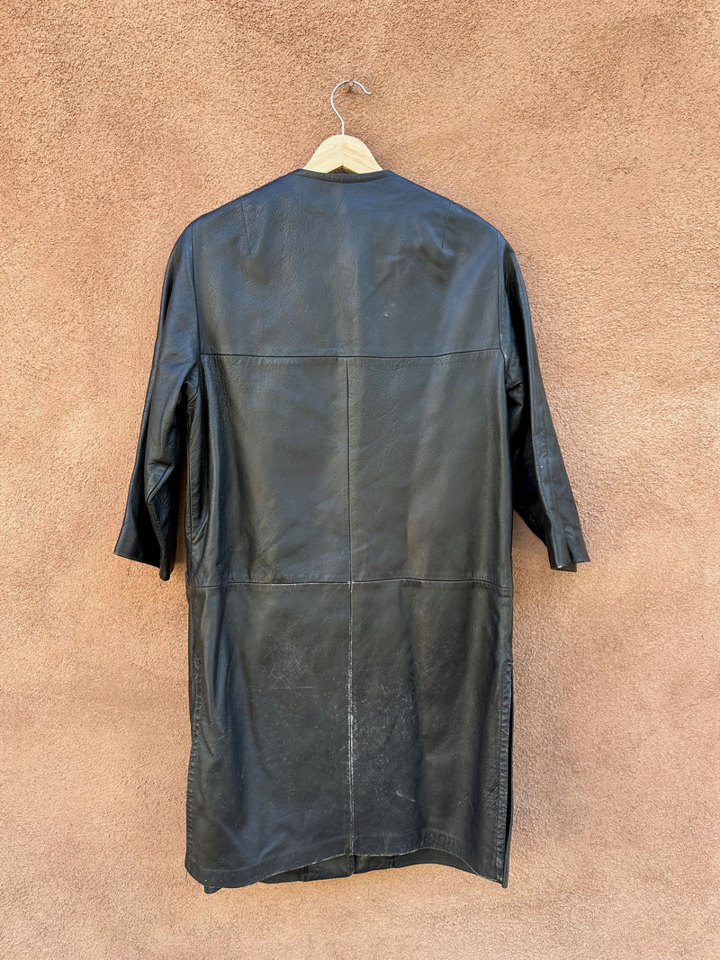 Bain's Black Leather 1960's Mod Jacket - as is