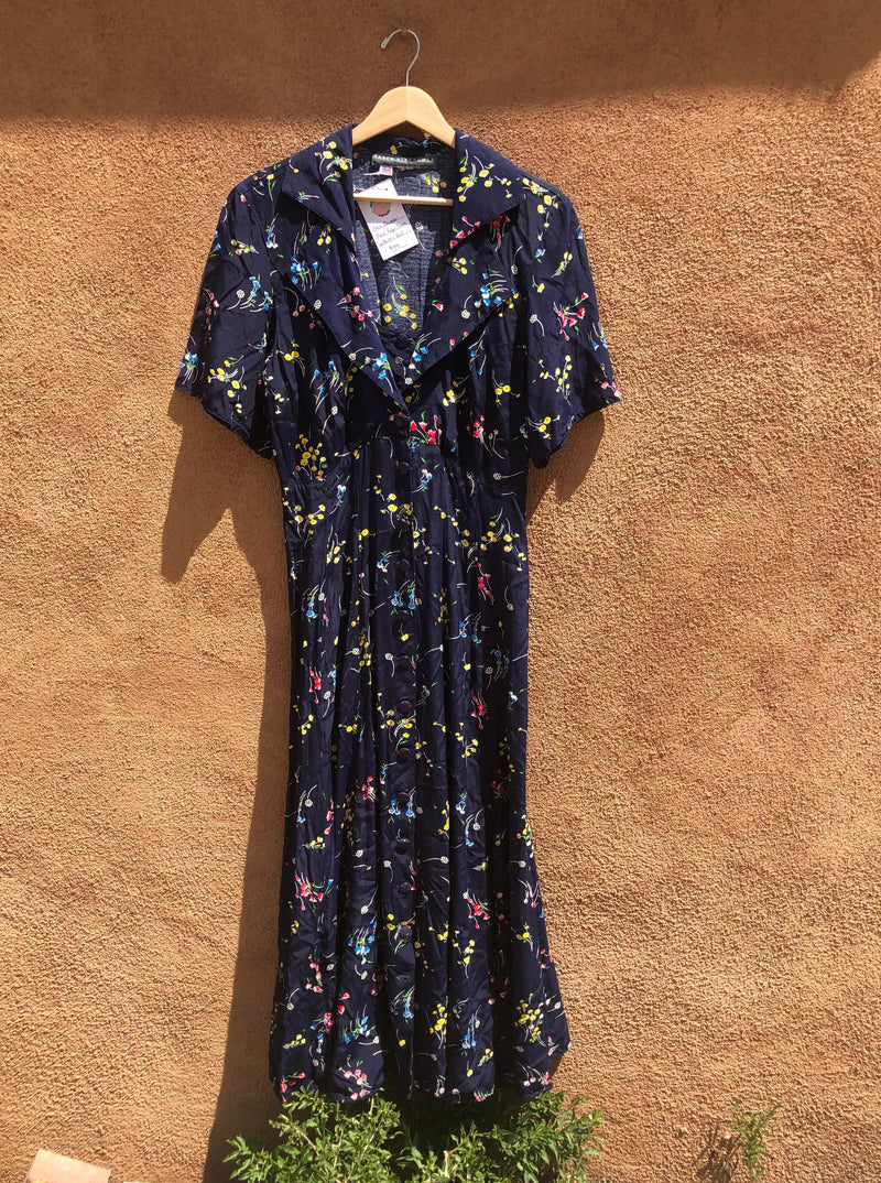 Karen Alexander Floral Rayon Dress with Built in Vest