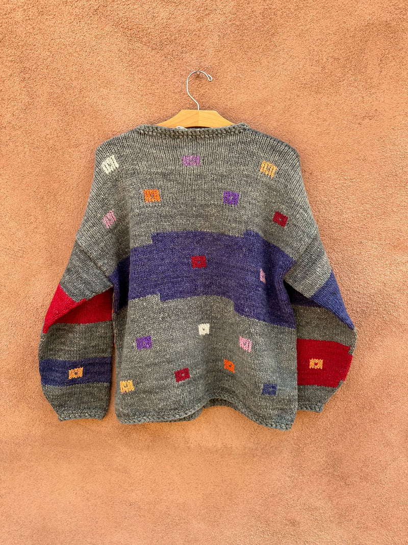 Gray Bolivian Cardigan 100% Wool