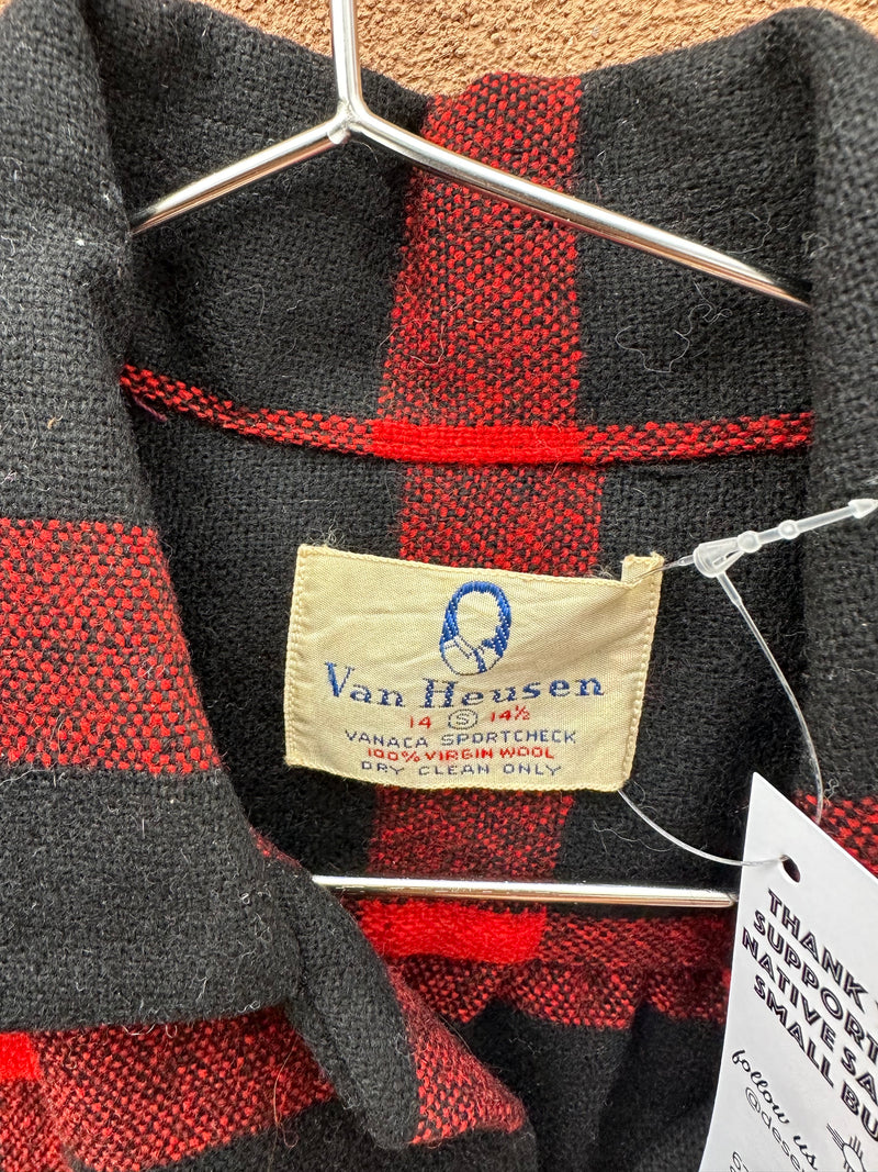 Black & Red Van Heusen 100% Wool Shirt