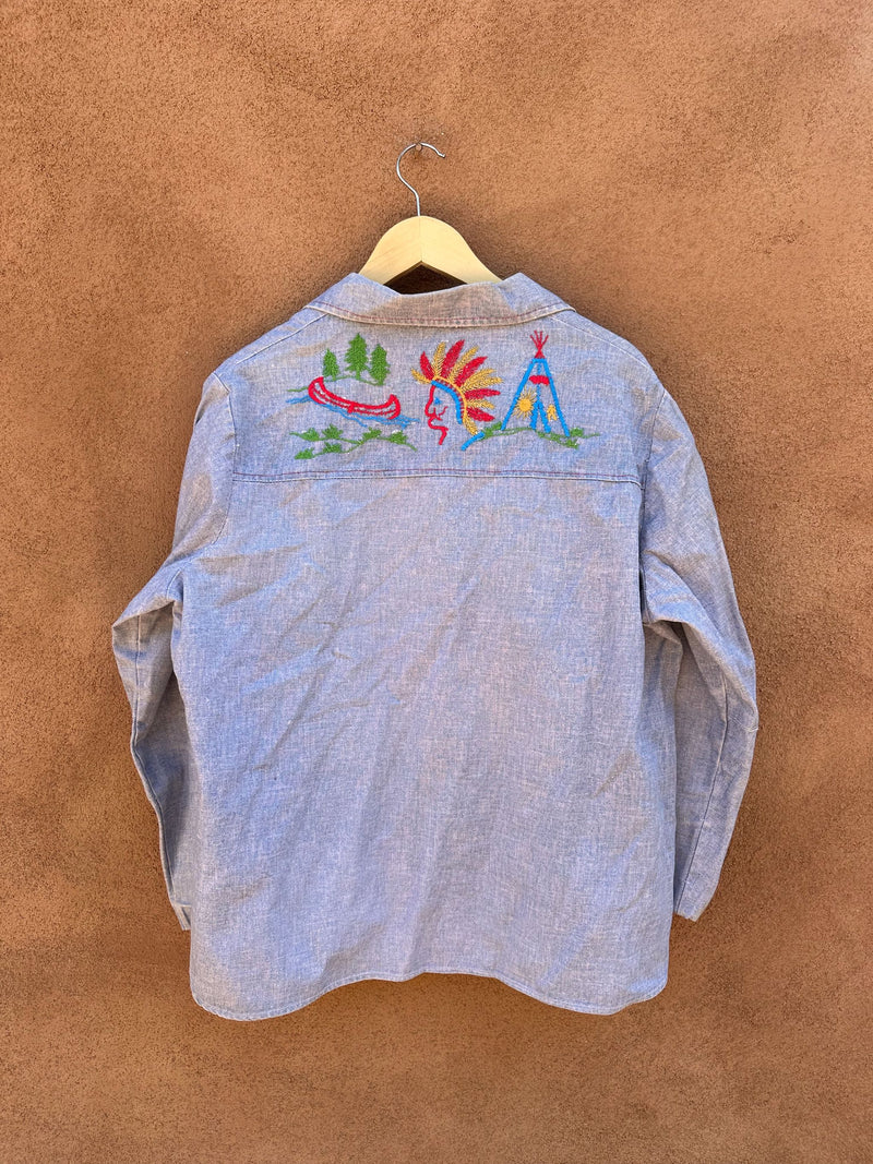 1960's Embroidered Blouse - Baroness Denim