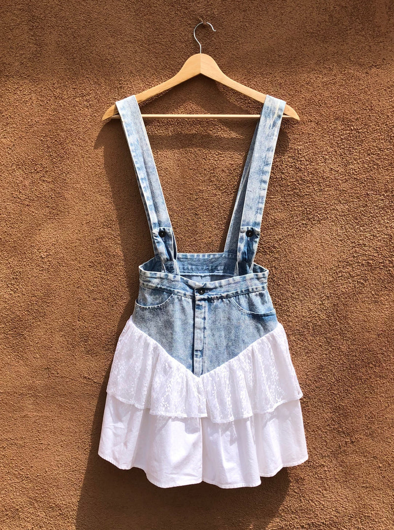 1980's Jackie O! Denim Overall Dress - Size 6