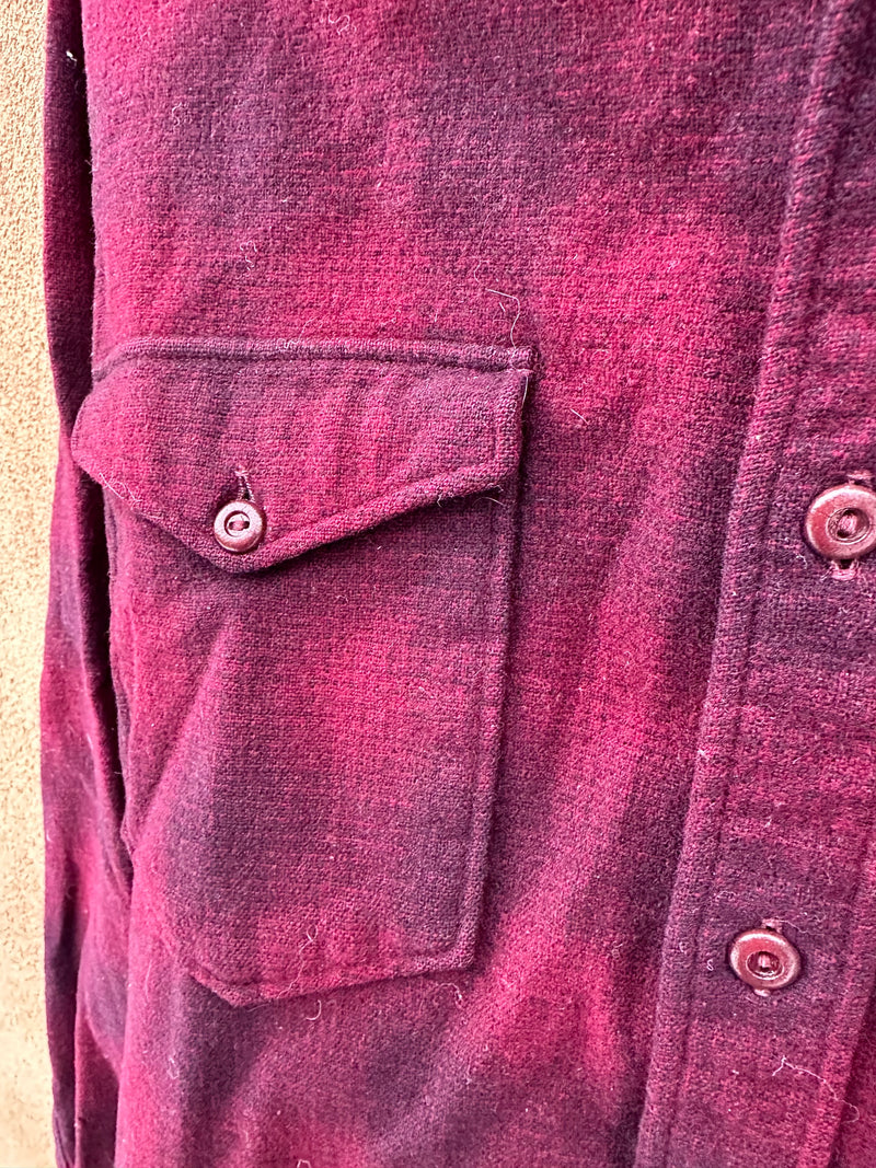 Maroon Pendleton 1950's Wool Shirt