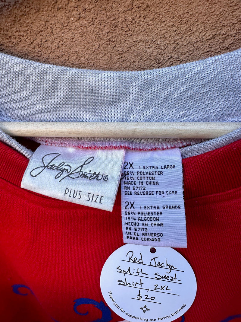 Red Jaclyn Smith Sweatshirt - 2XL