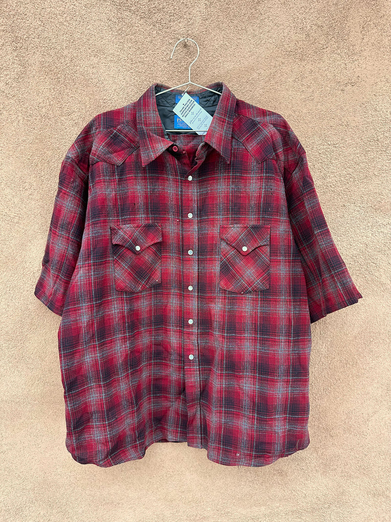 Short Sleeve Red/Gray Plaid Pendleton - XXL - as is