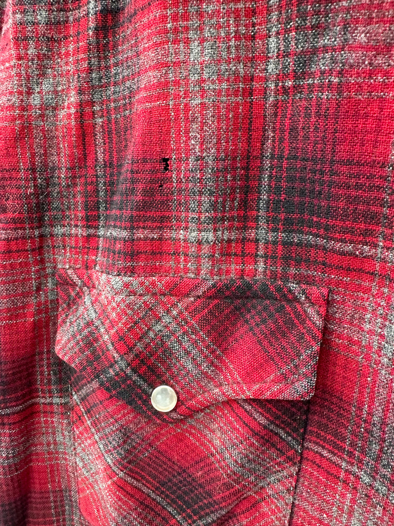 Short Sleeve Red/Gray Plaid Pendleton - XXL - as is