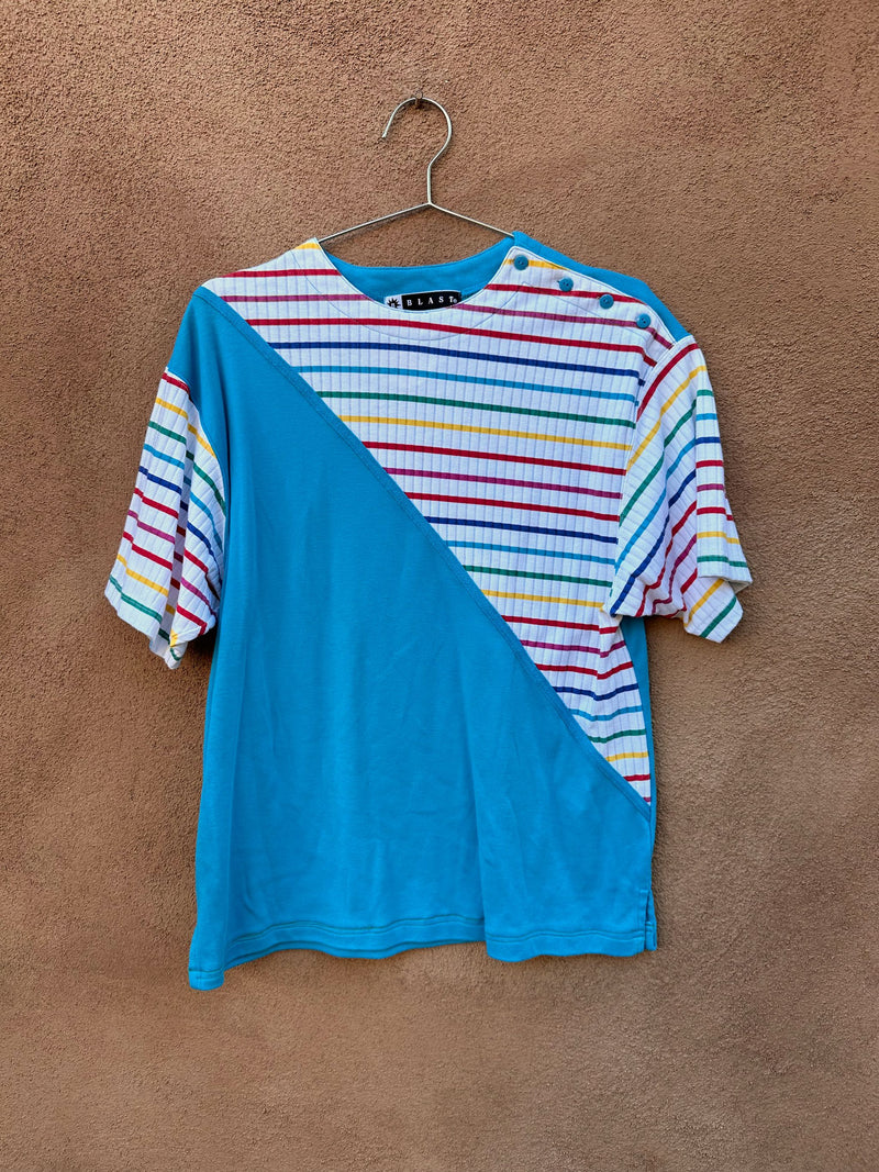 Blast Blue & Rainbow Stripe Top