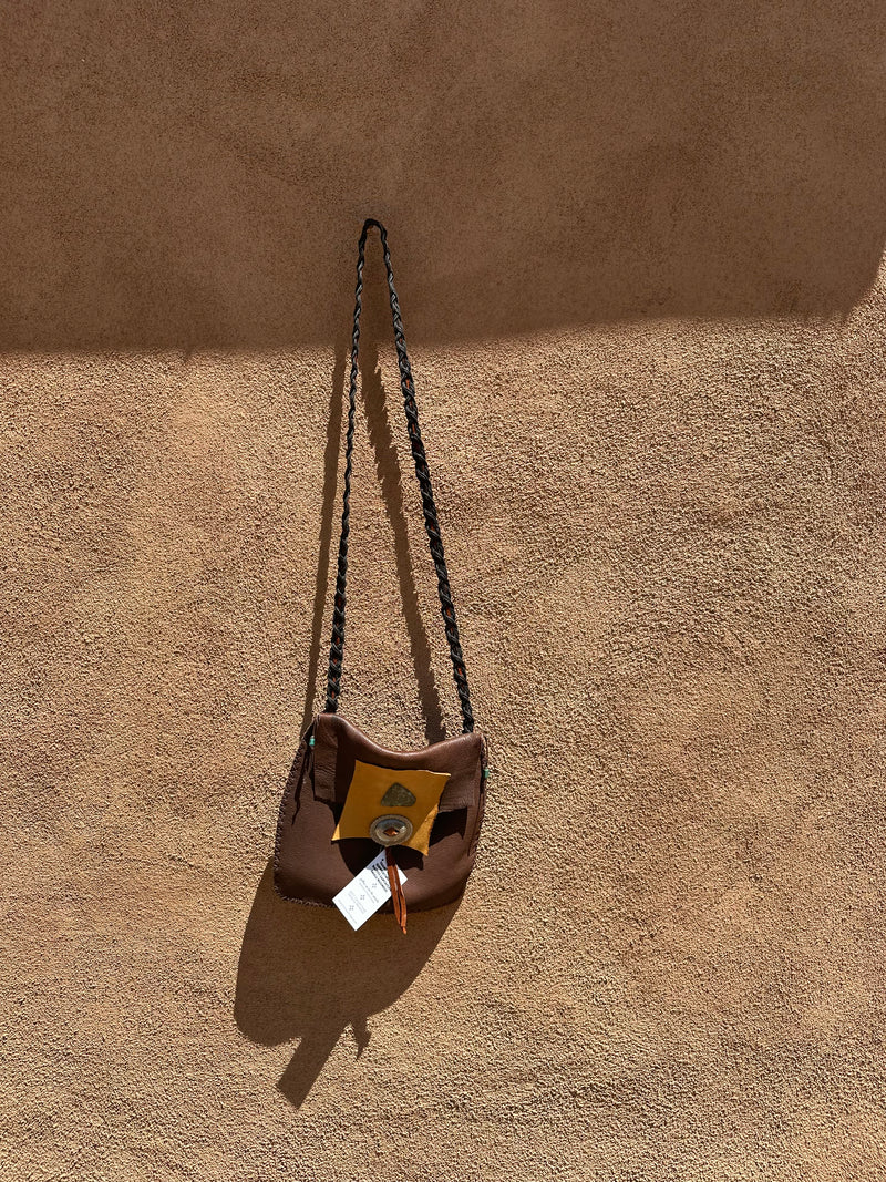 Deerskin Purse with Turquoise and Concho