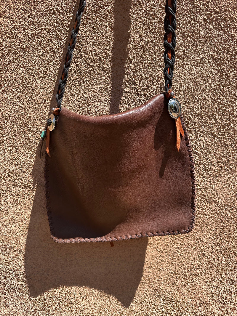 Deerskin Purse with Turquoise and Concho