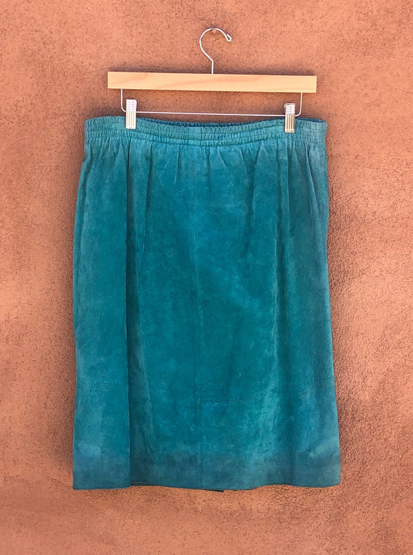 Blue Suede Skirt by LaVogue - Large