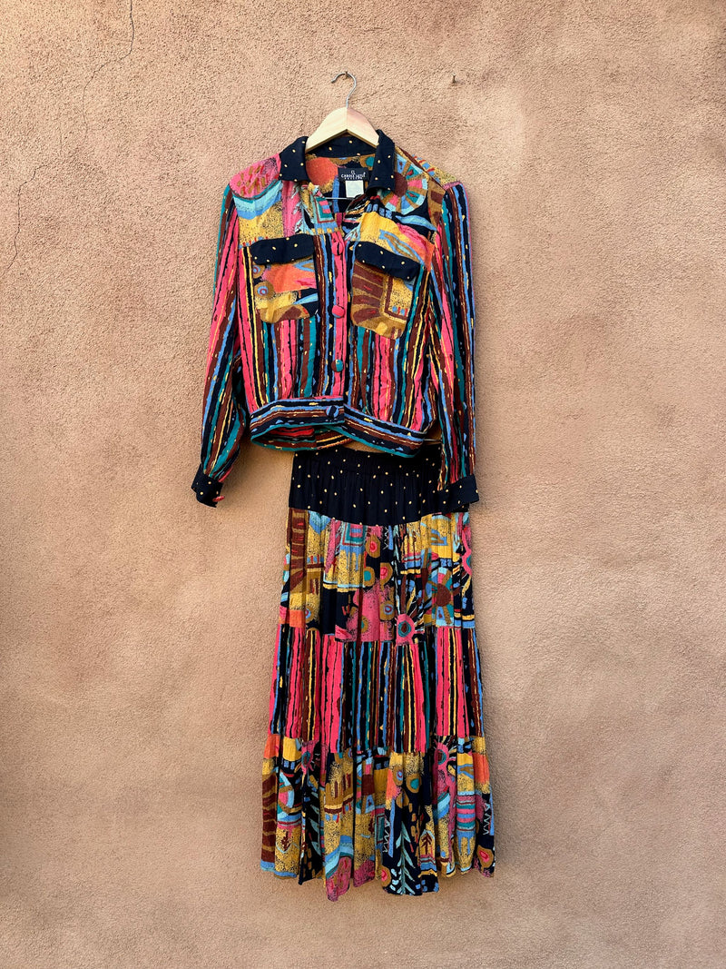 Carol Little Wild 90's Boho Two Piece Dress