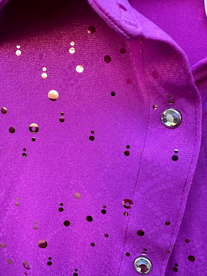 Magenta Wrangler Sparkle Blouse with Diamond Snaps