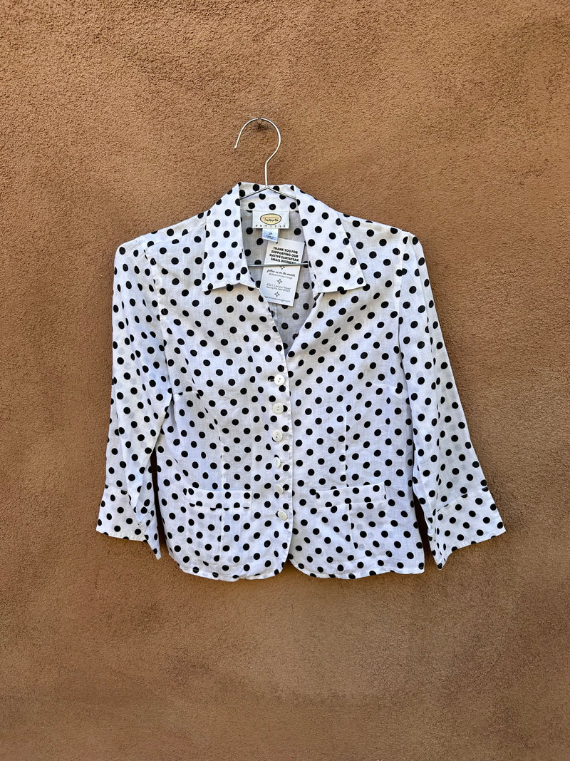 Polka Dot Talbots Linen Blouse