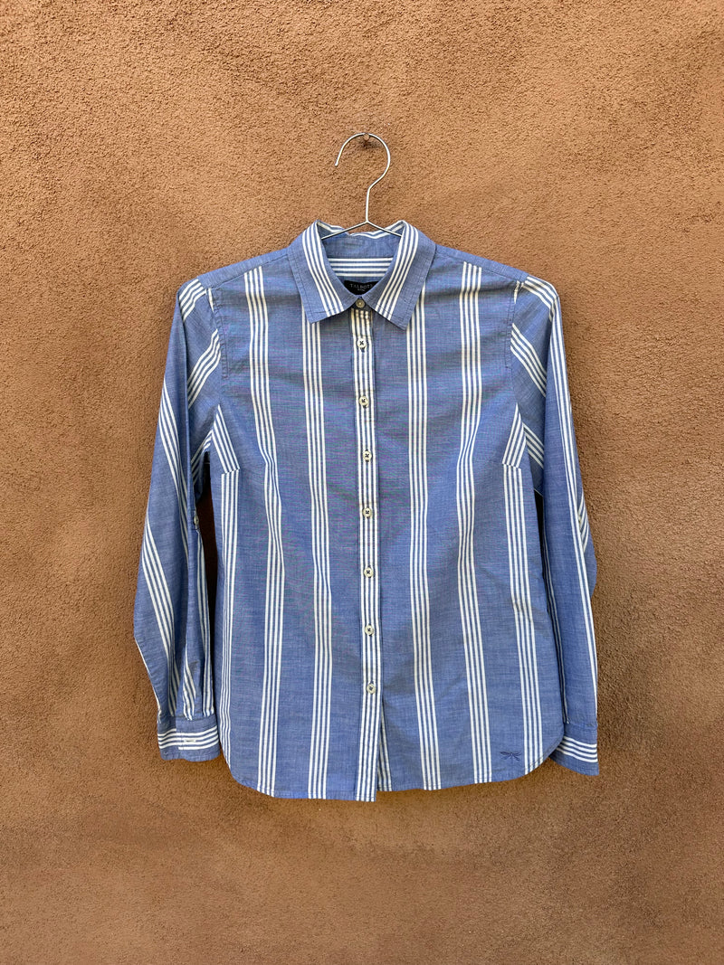 Talbots Striped Chambray Blouse