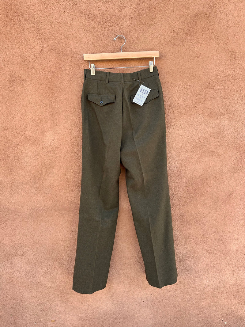 Drag Green Korean War Era Wool Army Trousers 28 x 31