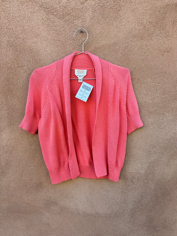 Salmon Short Sleeve Talbots Cardigan