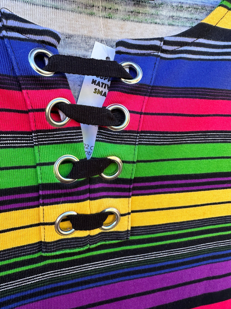 Rainbow & Black Striped Rafaella Top