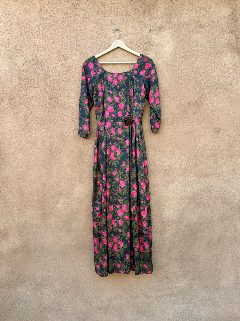 1950's Rose Dress, ILGWU AFL-CIO