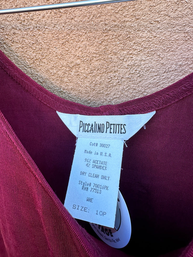 Maroon 90's Piccalino Petites Dress - 10P