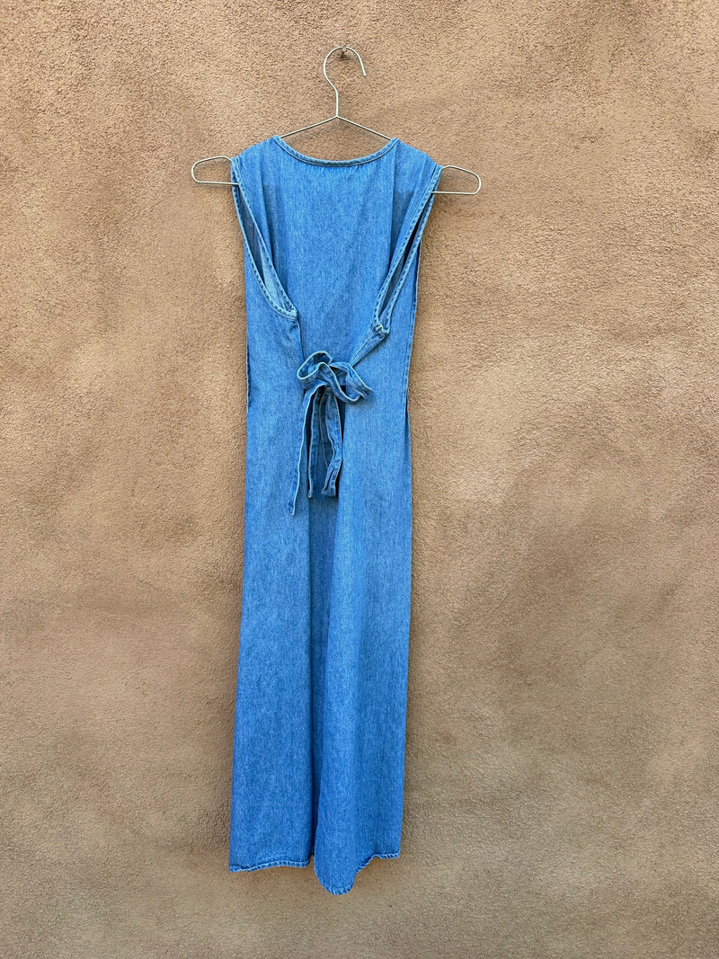 Pleated Denim Dress with Rear Ties, Studio Ease