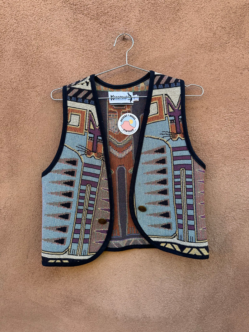 Kokopelli Santa Fe Style Cat Tapestry Vest