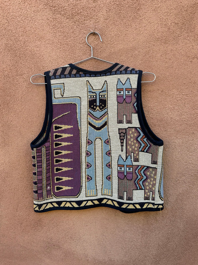 Kokopelli Santa Fe Style Cat Tapestry Vest