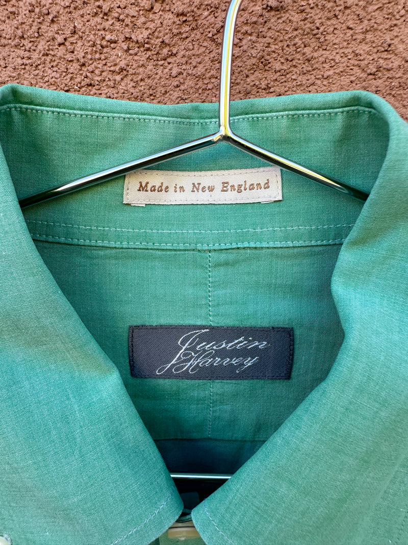 Green Justin Harvey Button Up Shirt
