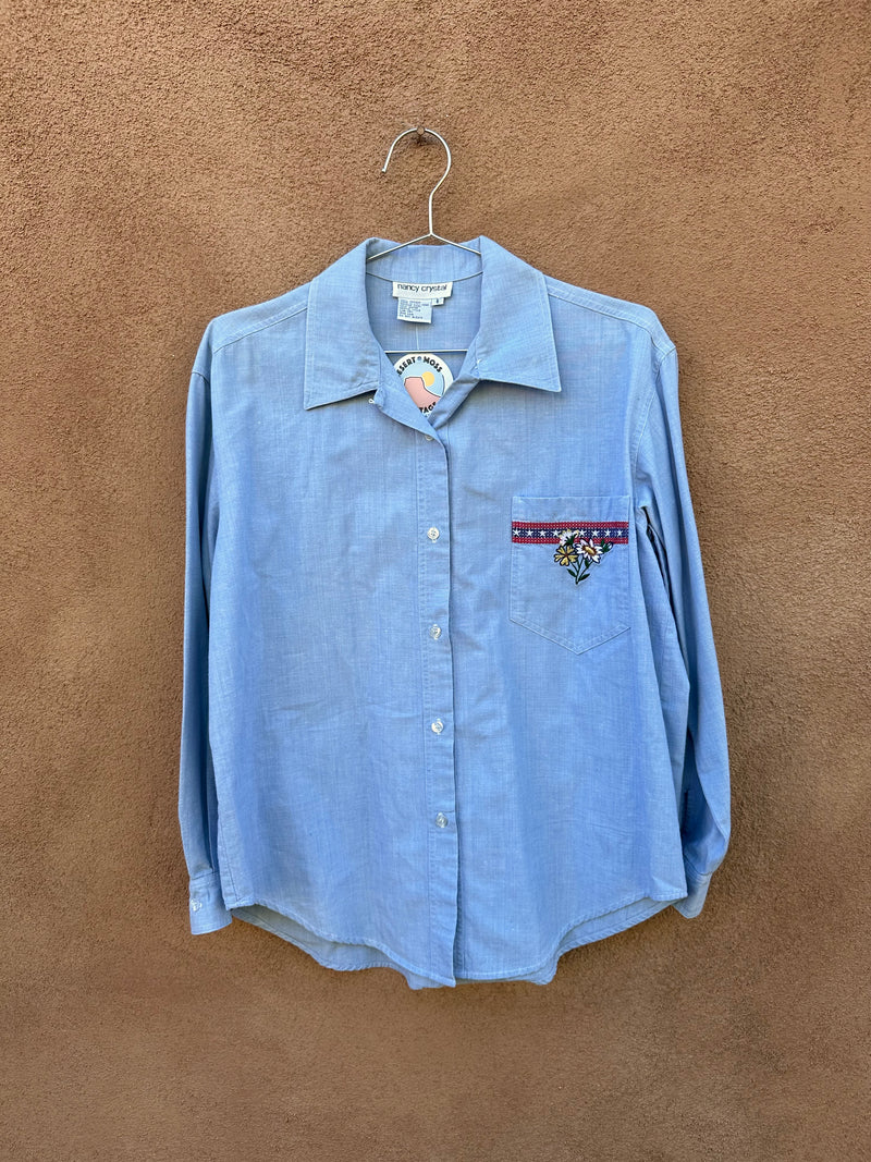 Nancy Crystal Embroidered Americana Shirt