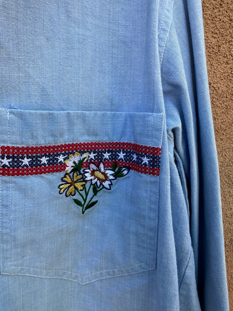 Nancy Crystal Embroidered Americana Shirt