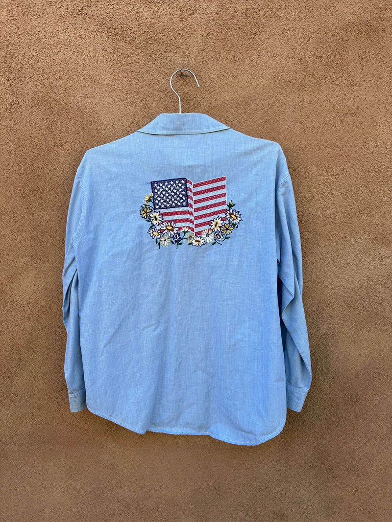 Nancy Crystal Embroidered Americana Shirt