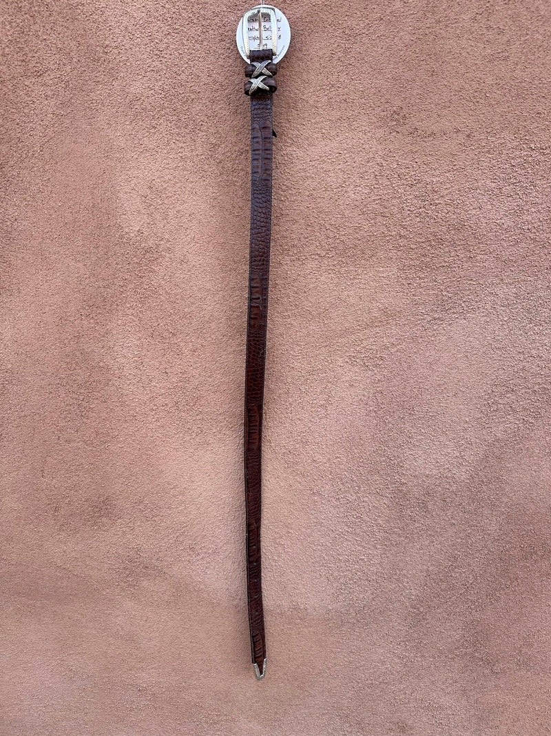 "Lizard" Embossed Leather Belt by Brighton, 28